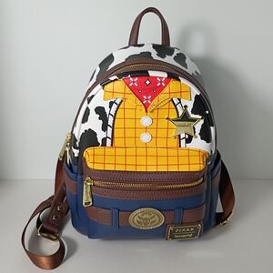 PIXAR loungfly  Disney Woody-Inspired Mini Backpack - Yellow, Blue, Brown